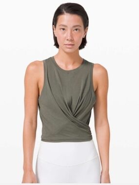 Lululemon Time To Restore Tank Top In Grey Sage Size 4